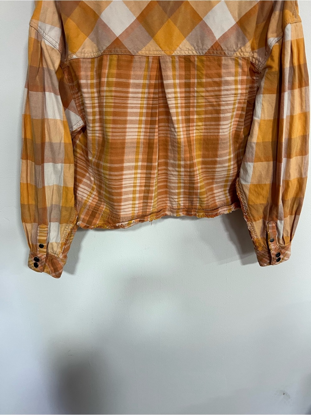 We the Free Emily Plaid Crop Snap Front Top - Picture 10 of 12